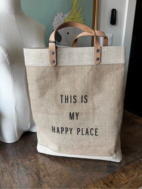 Apolis Large New Tote with tag, This is my happy place Global Citizen
